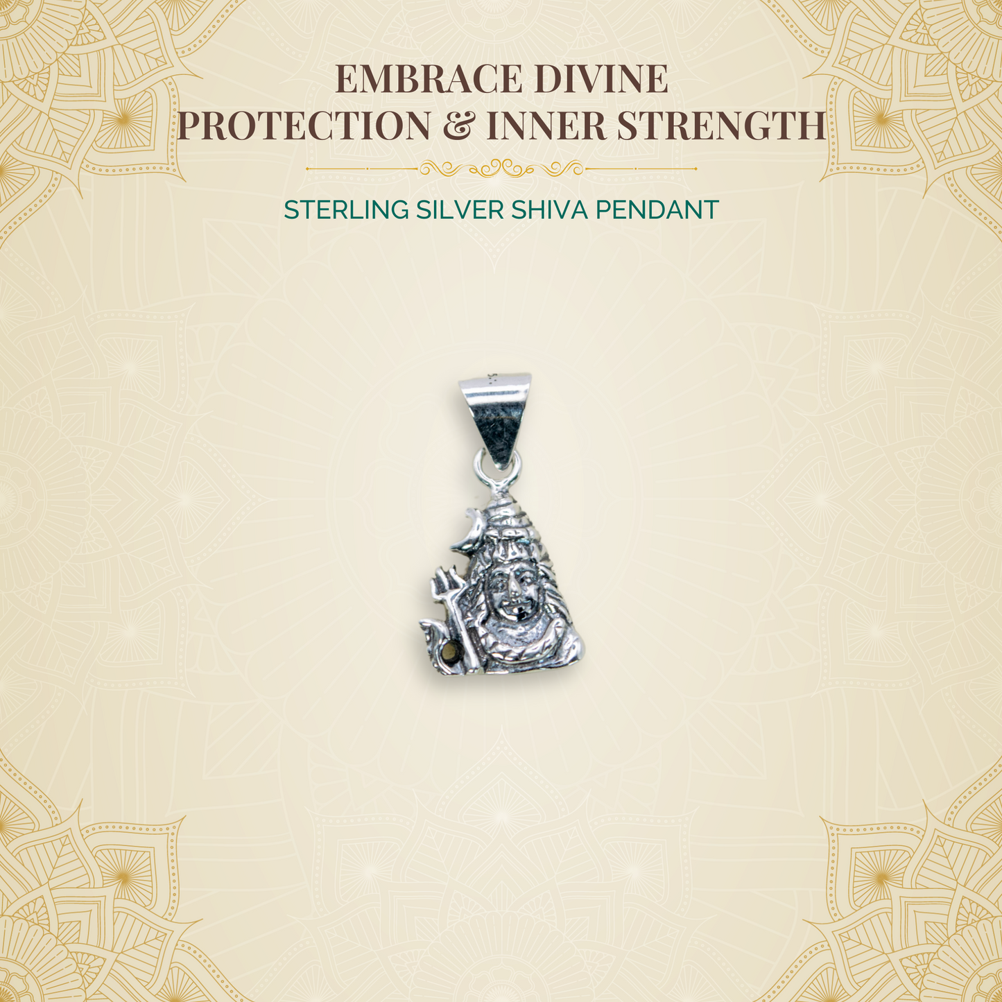 Sterling Silver Shiva Pendant (Pendant only, without chain)