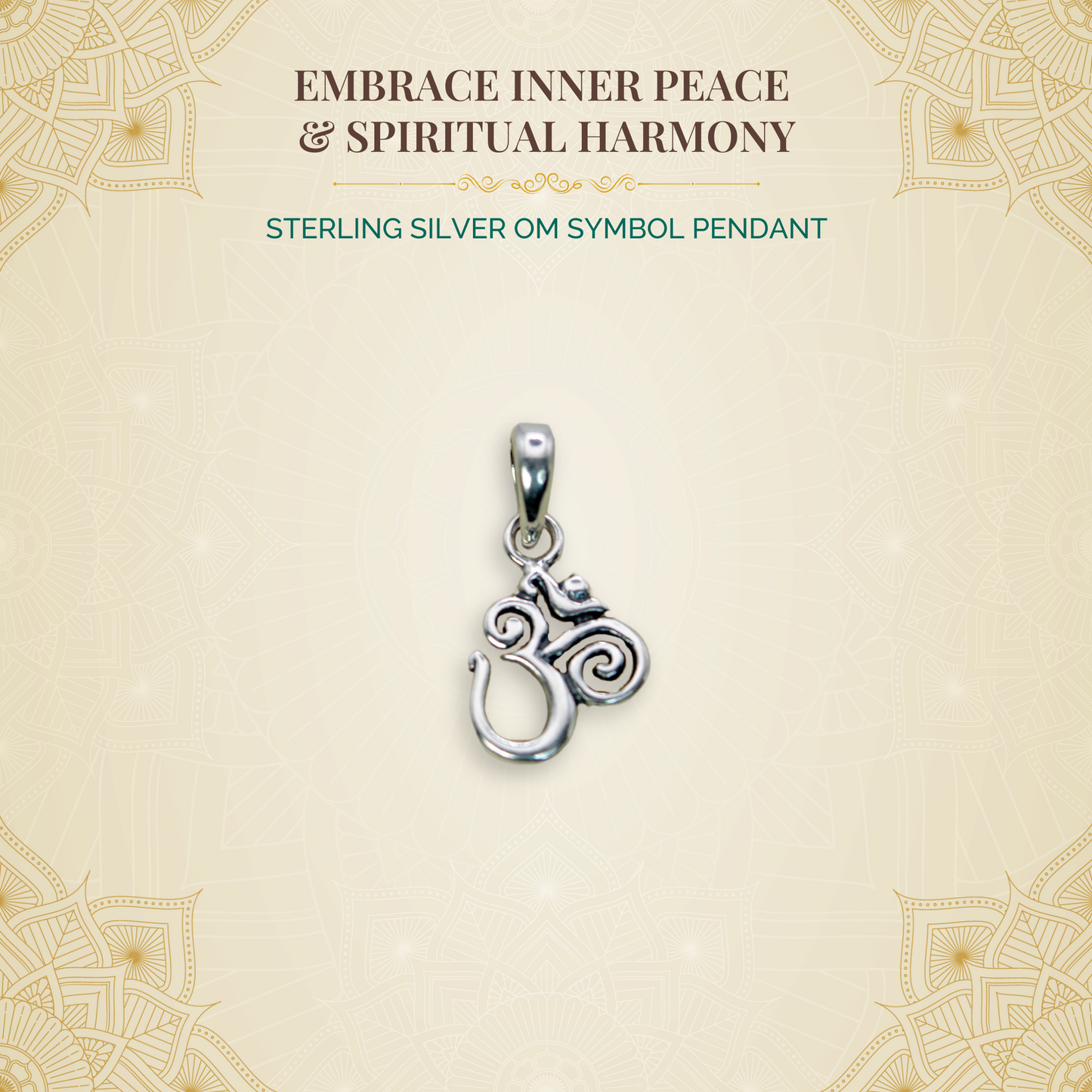 Sterling Silver Om Symbol Pendant (Pendant only, without chain)
