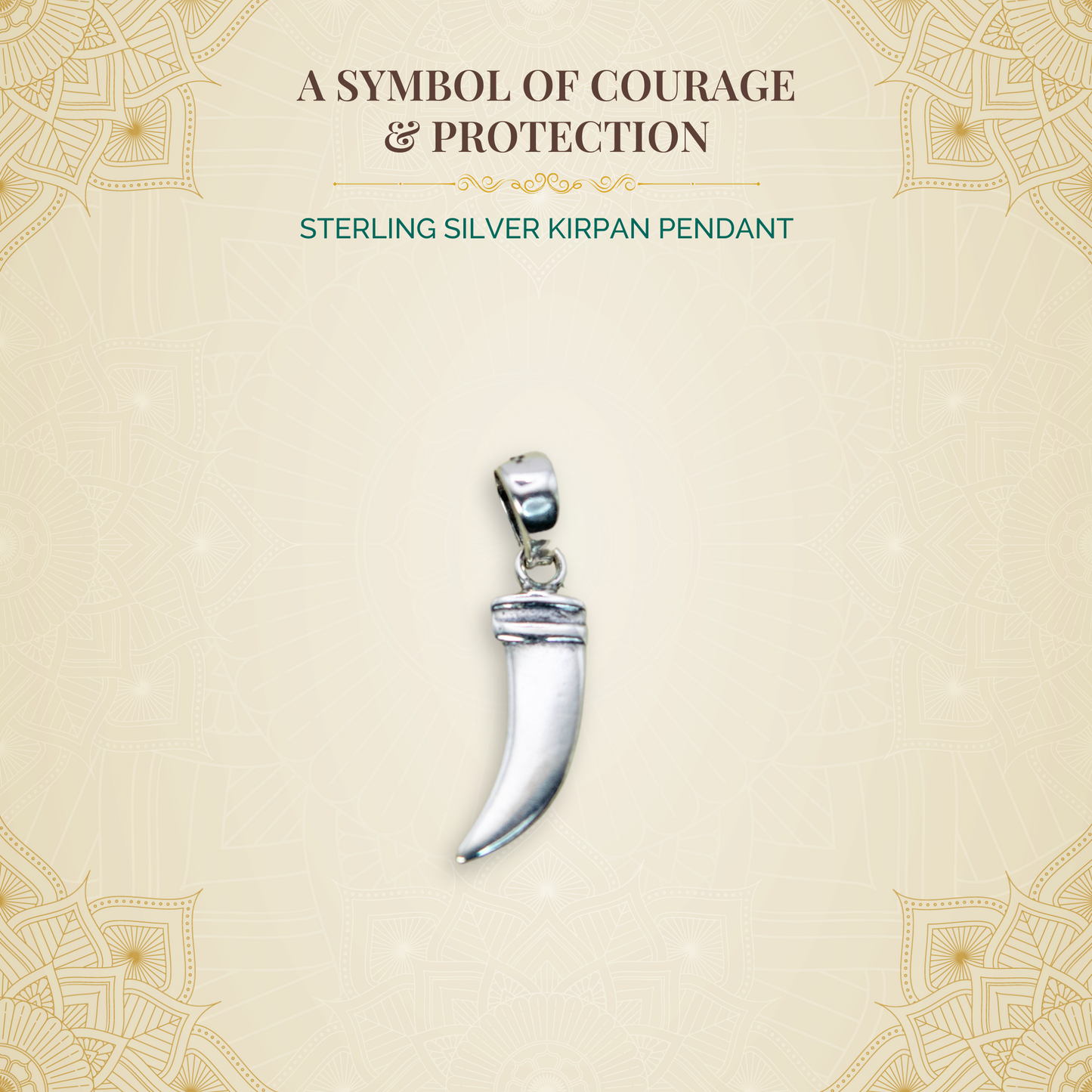 Sterling Silver Kirpan Pendant (Pendant only, without chain)