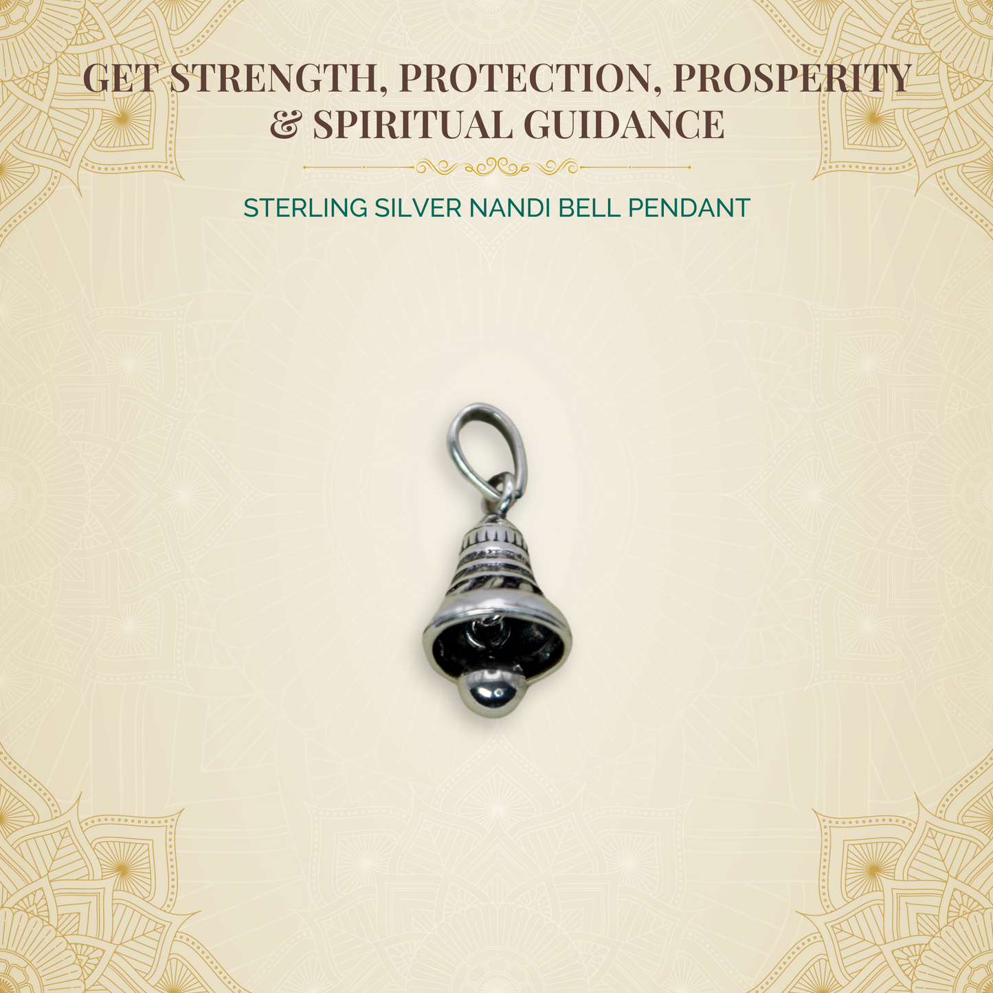 Sterling Silver Nandi Bell Pendant (Pendant only, without chain)