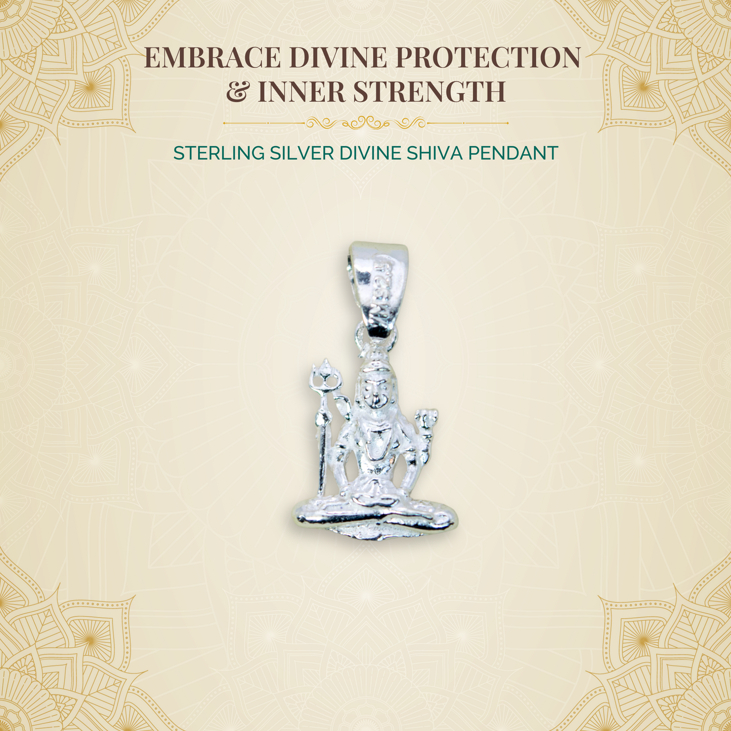 Sterling Silver Divine Shiva Pendant (Pendant only, without chain)
