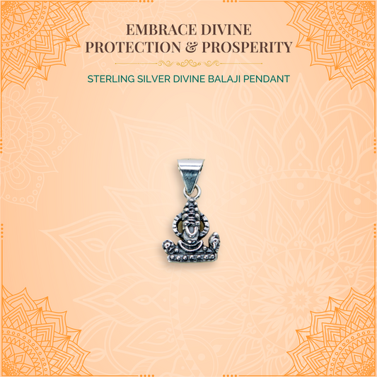 Sterling Silver Divine Balaji Pendant (Pendant only, without chain)