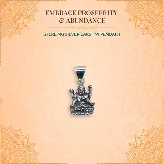 Sterling Silver Lakshmi Pendant (Pendant only, without chain)