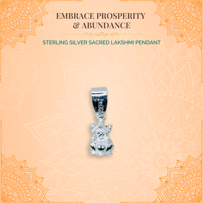 Sterling Silver Sacred Lakshmi Pendant (Pendant only, without chain)