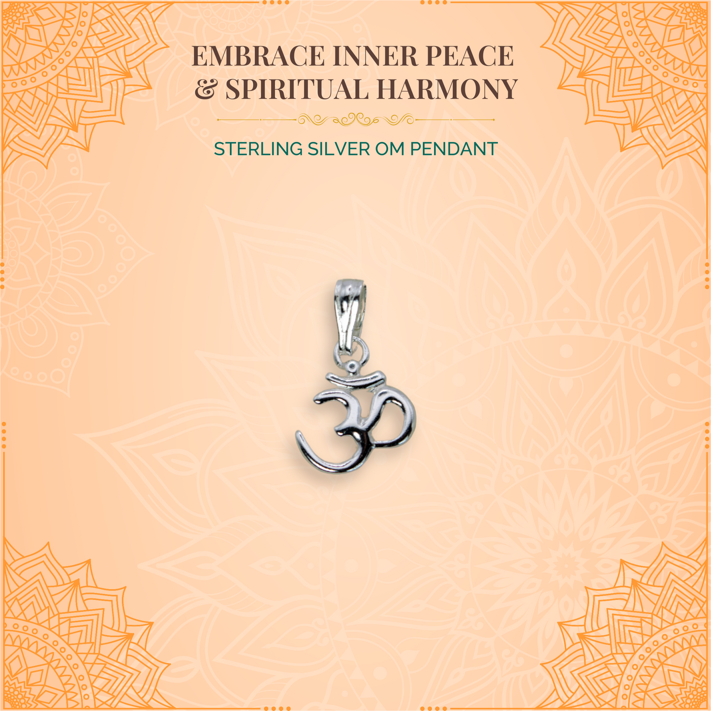 Sterling Silver Om Pendant (Pendant only, without chain)