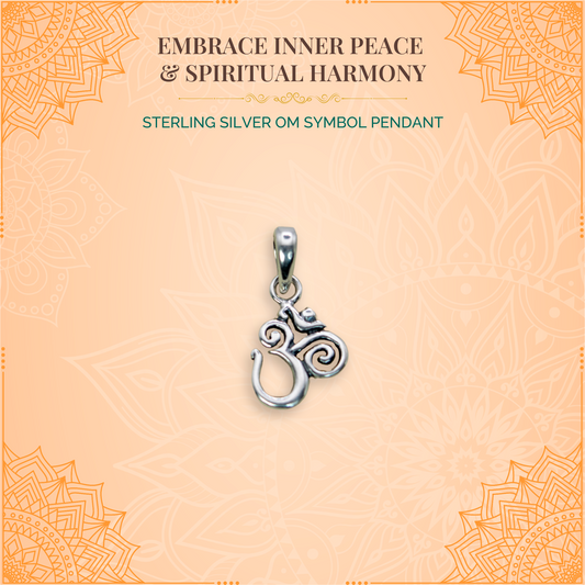 Sterling Silver Om Symbol Pendant (Pendant only, without chain)