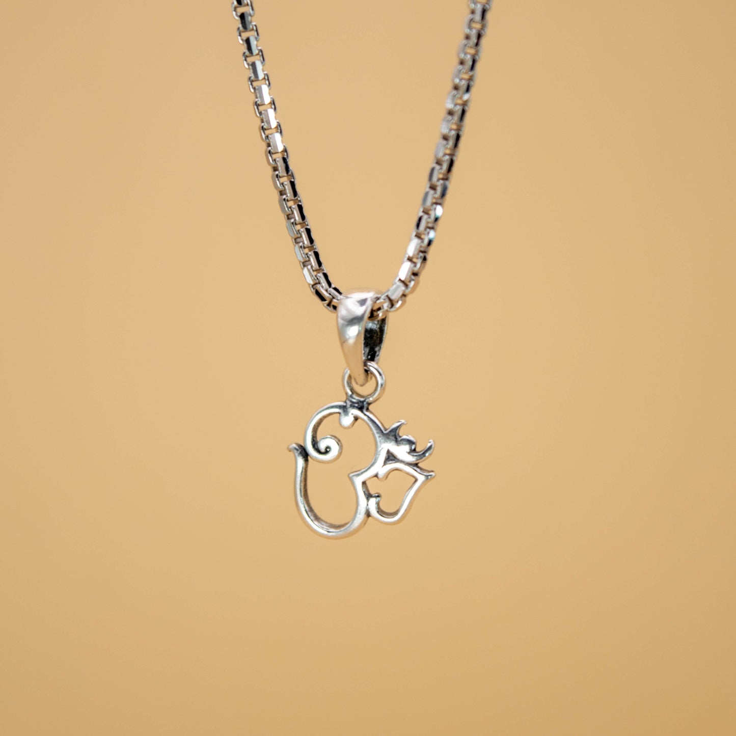 Sterling Silver Om Ganesh Pendant (Pendant only, without chain)