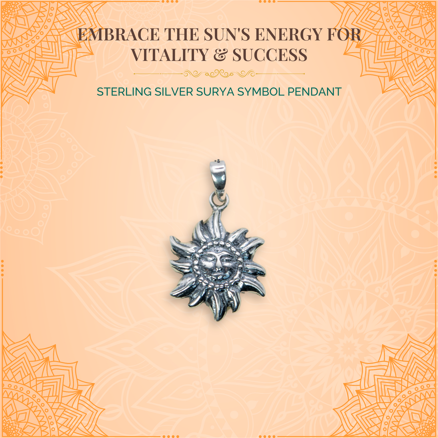 Sterling Silver Surya Pendant (Pendant only, without chain)