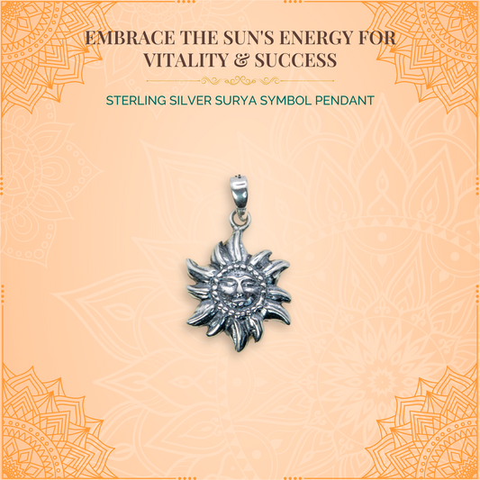 Sterling Silver Surya Pendant (Pendant only, without chain)