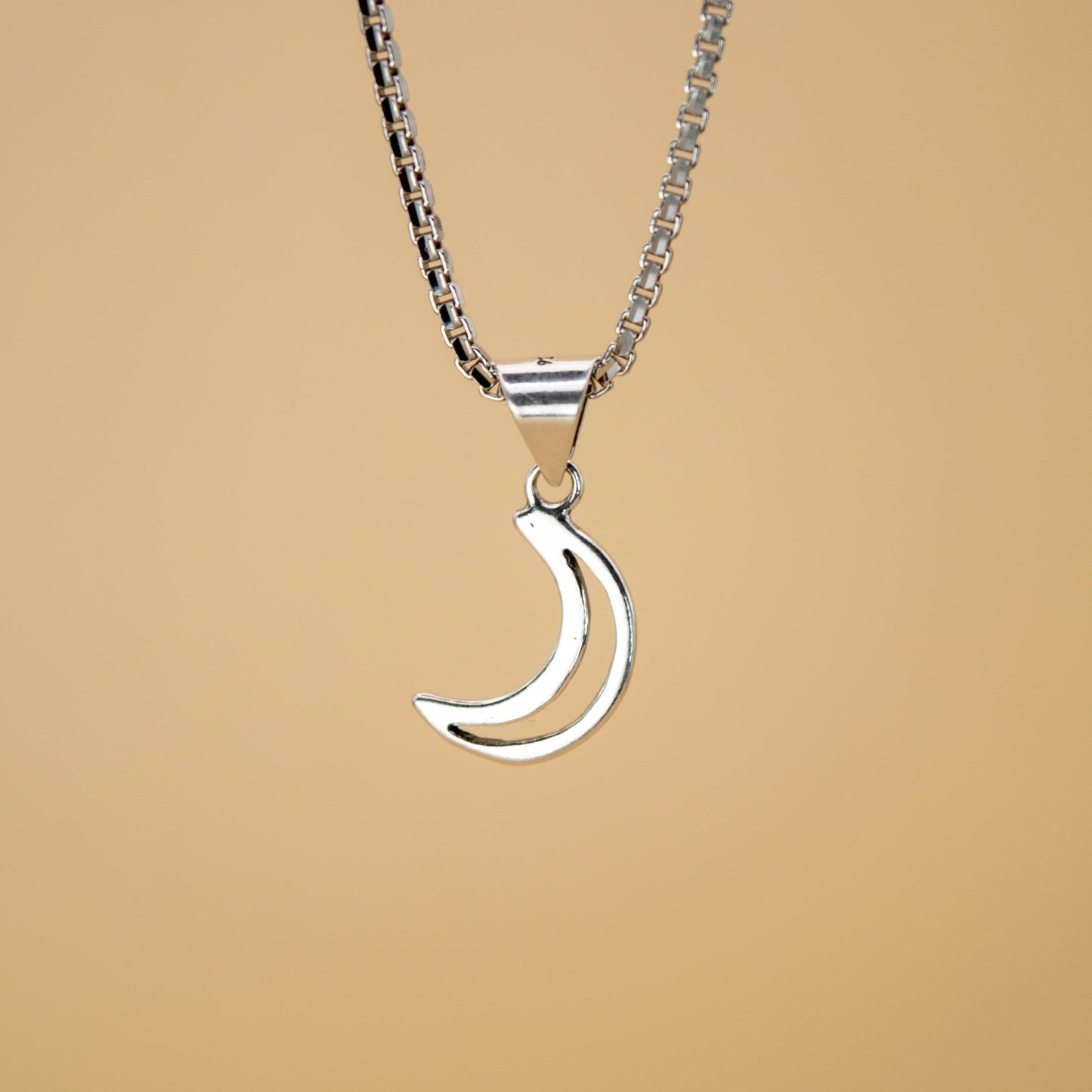 Sterling Silver Moon Pendant (Pendant only, without chain)