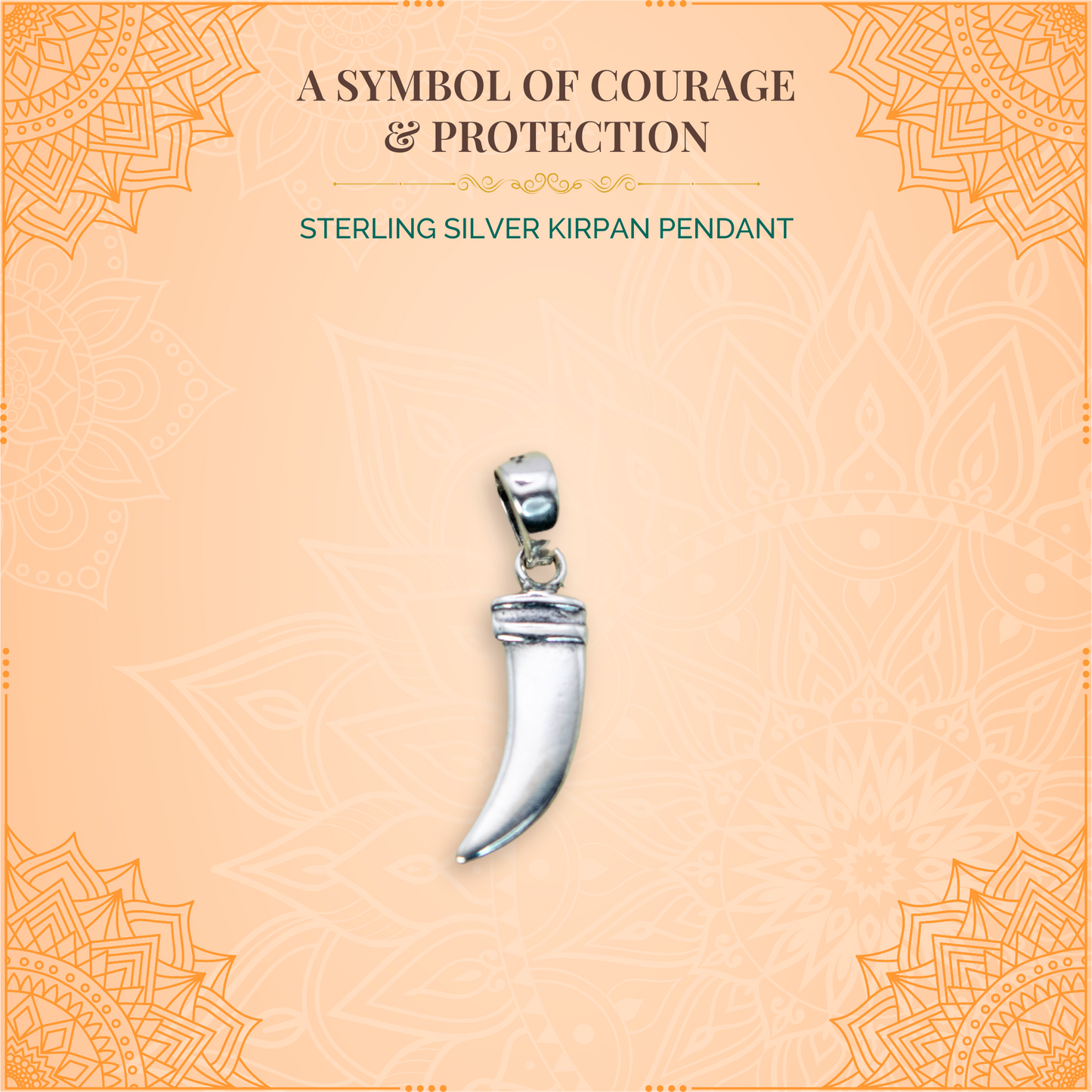 Sterling Silver Kirpan Pendant (Pendant only, without chain)