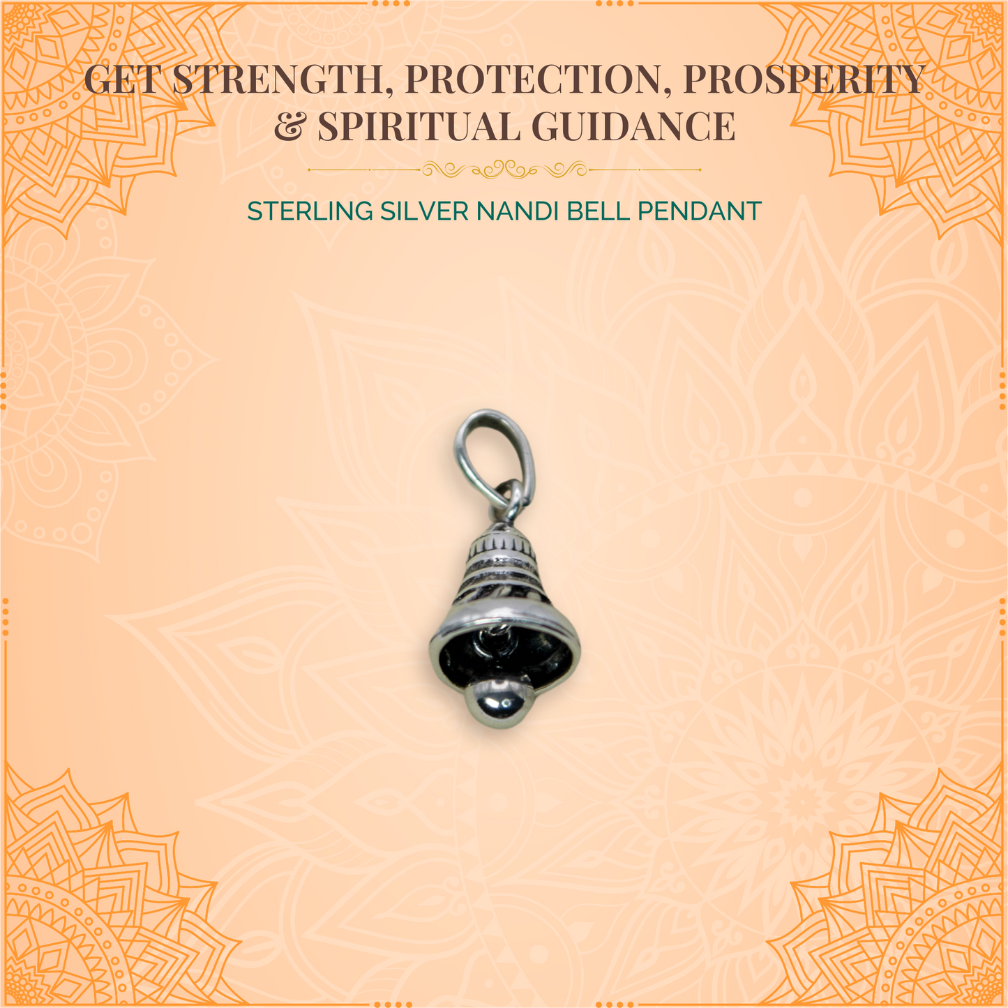 Sterling Silver Nandi Bell Pendant (Pendant only, without chain)