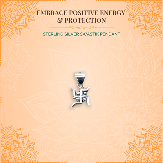 Sterling Silver Swastik Pendant (Pendant only, without chain)