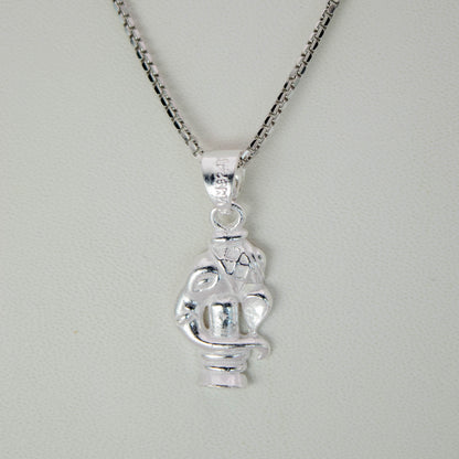 Sterling Silver Ganesh Lingam Pendant (Pendant only, without chain)