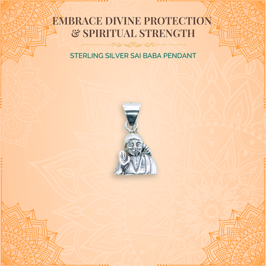 Sterling Silver Sai Baba Pendant (Pendant only, without chain)