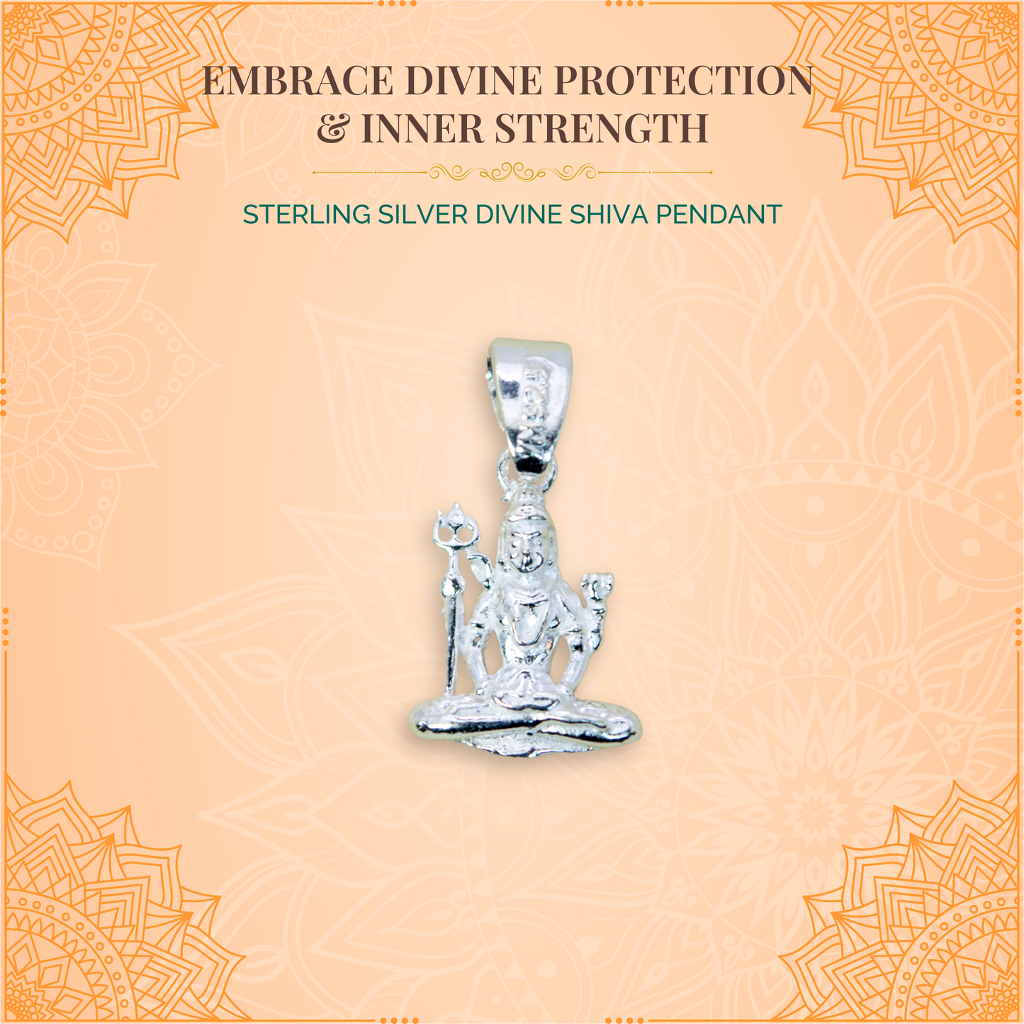 Sterling Silver Divine Shiva Pendant (Pendant only, without chain)