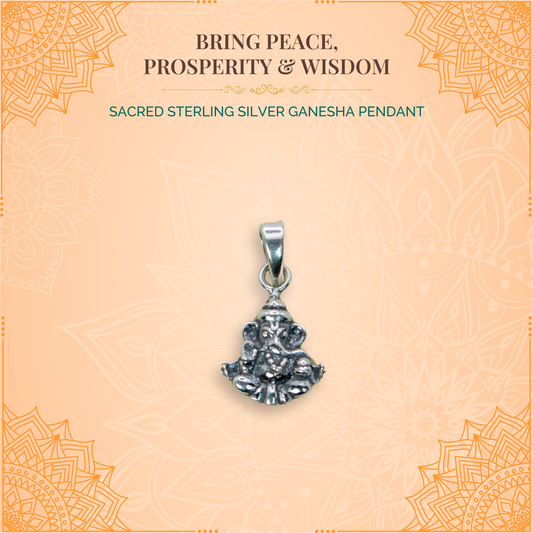 Sacred Sterling Silver Ganesha Pendant (Pendant only, without chain)