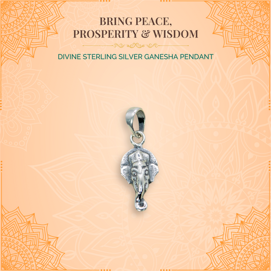 Divine Sterling Silver Ganesha Pendant (Pendant only, without chain)