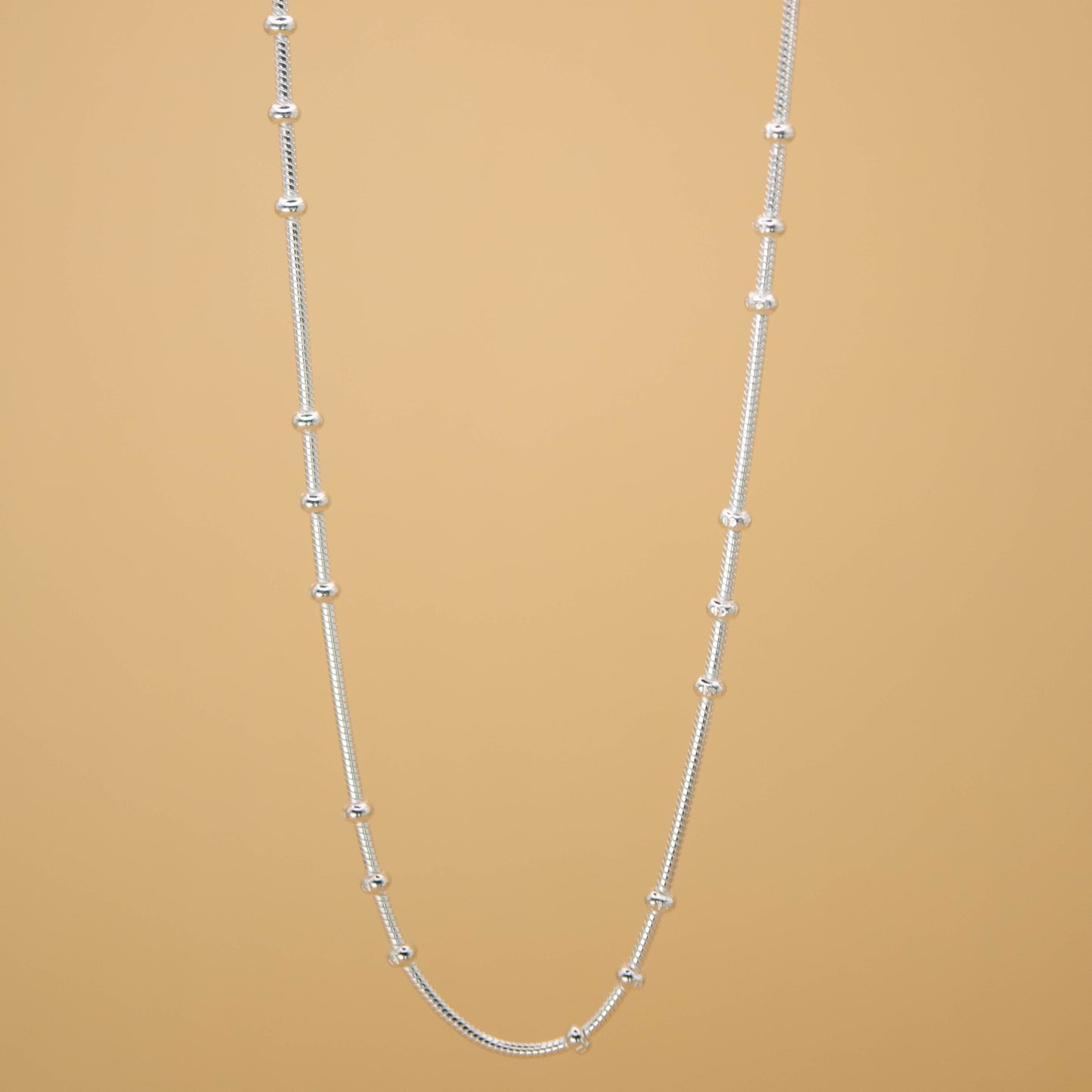 Silver Chain (Snake Type With Large Beads)