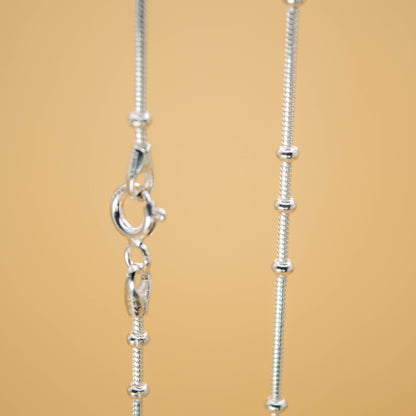 Silver Chain (Snake Type With Large Beads)